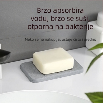 Sapun od diatomita za kupaonicu – upija vlagu i brzo se suši; bez poklopca; uključuje 2-pakiranje brtvila; moguć tisak logotipa