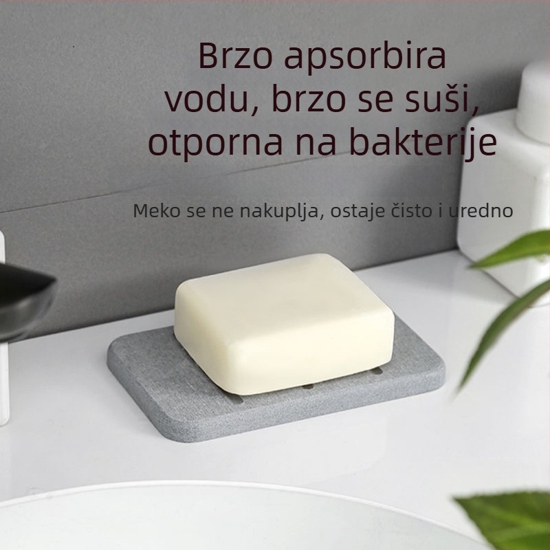 Sapun od diatomita za kupaonicu – upija vlagu i brzo se suši; bez poklopca; uključuje 2-pakiranje brtvila; moguć tisak logotipa
