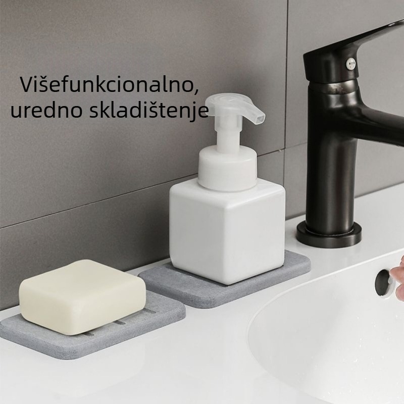 Sapun od diatomita za kupaonicu – upija vlagu i brzo se suši; bez poklopca; uključuje 2-pakiranje brtvila; moguć tisak logotipa