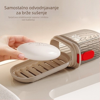 Kutija za sapun s poklopcem, plastična, uzatvorena, sa usisnom čašicom, 10 komada, za putovanja