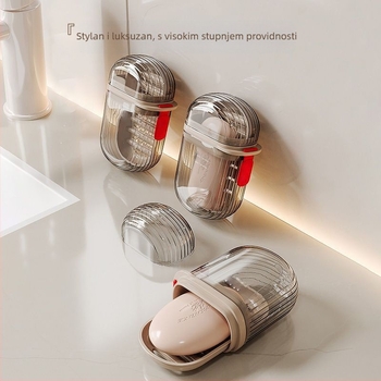 Kutija za sapun s poklopcem, plastična, uzatvorena, sa usisnom čašicom, 10 komada, za putovanja