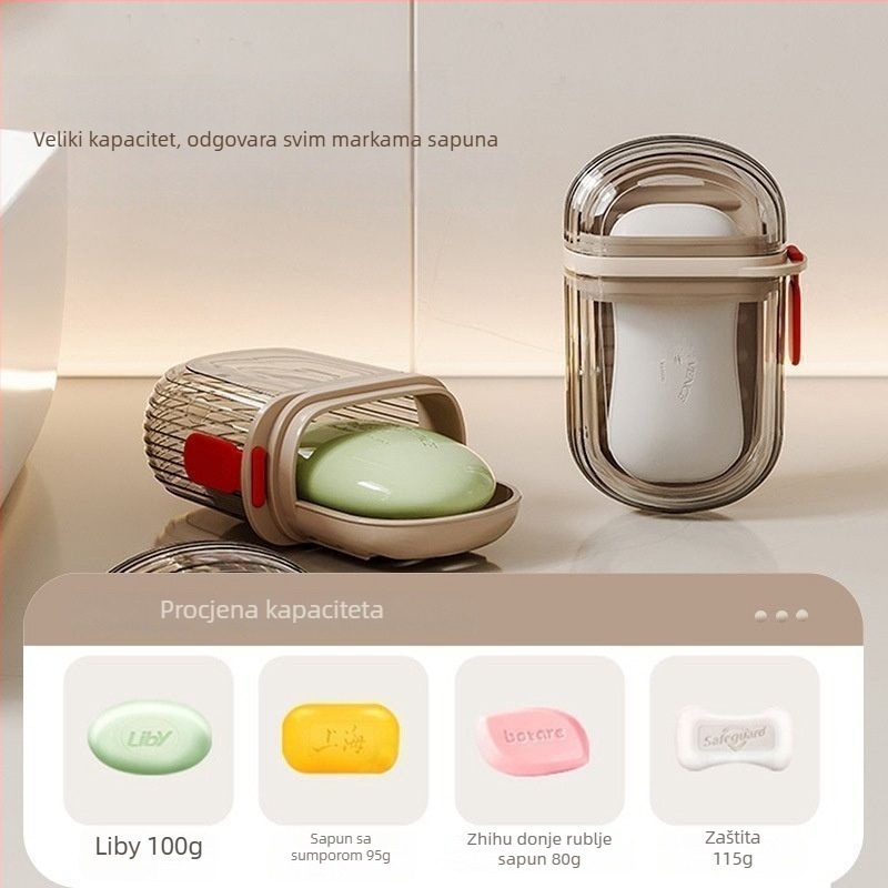 Kutija za sapun s poklopcem, plastična, uzatvorena, sa usisnom čašicom, 10 komada, za putovanja
