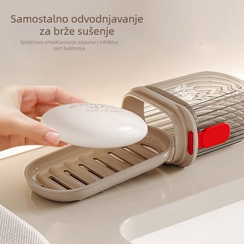 Kutija za sapun s poklopcem, plastična, uzatvorena, sa usisnom čašicom, 10 komada, za putovanja