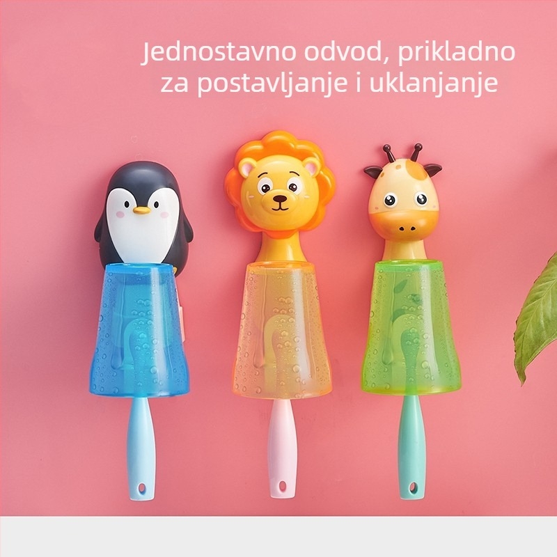 Nosač četkica za zube za zidni, bez bušenja, PP materijal, otisak logotipa, mogućnost prilagodbe i privatna etiketa