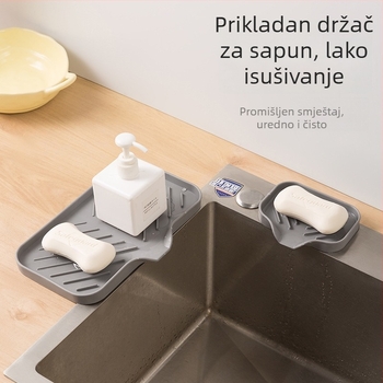 TPR posuda za sapun s protukliznim dnom, odvodno-skladišna ploča za kupaonicu i kuhinju, prijenosna, moguć ispis logotipa