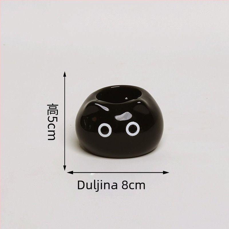 Keramički držač za četkice za zube sa siluetom Siamske mačke, za kupaonicu na radnoj površini, moguće ispis logotipa