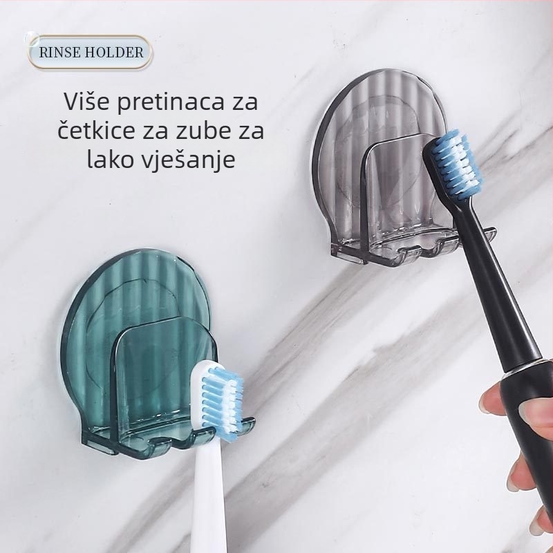 Držač za četkice od PS plastike, zidni nosač s vakuum držačem, za pohranu u kupaonici