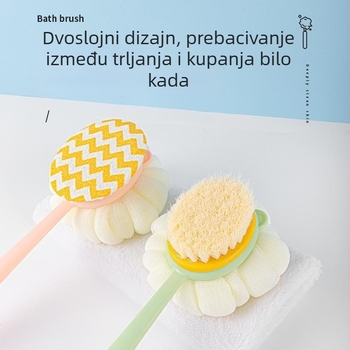 Dvostruka tuš četka s dugom drškom, mekane dlačice, masaža leđa, PP