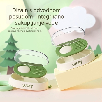 Sapunica za umivaonik u boji avokada sa odvodom i poklopcem – nehrđajući čelik, kupaonica