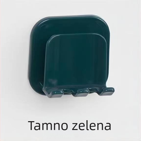 Zidni držač četkice za zube bez bušenja, plastični, s čašom protiv prašine