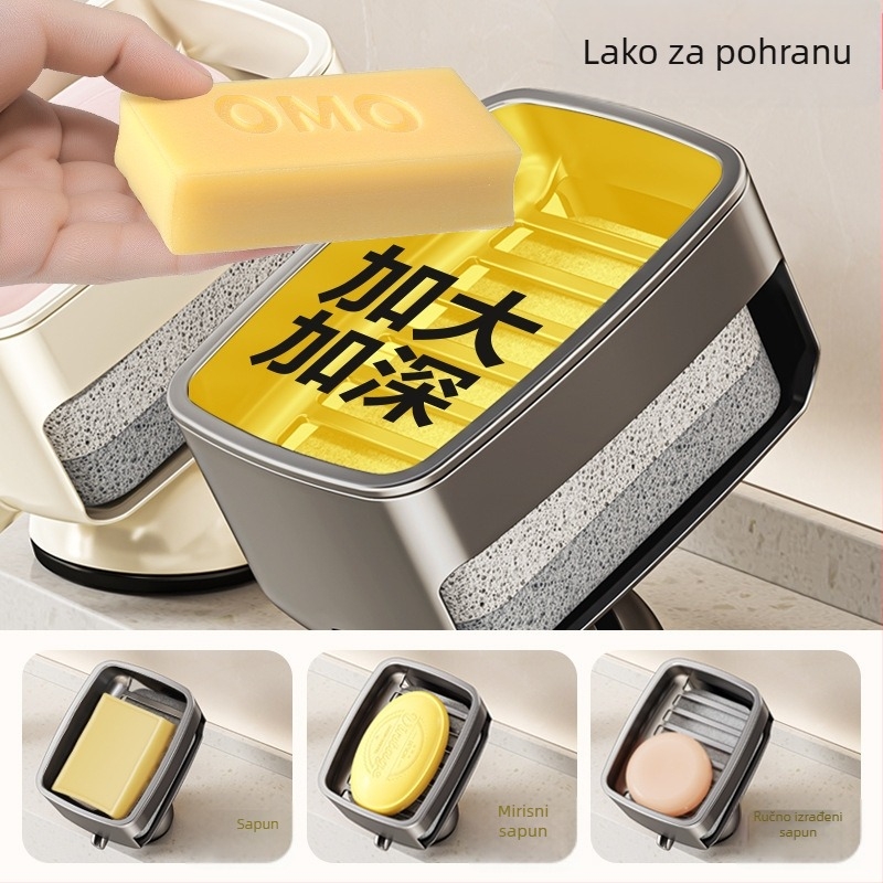 Plastični držač sapuna s dvostrukim slojem, zidni – kupaonica