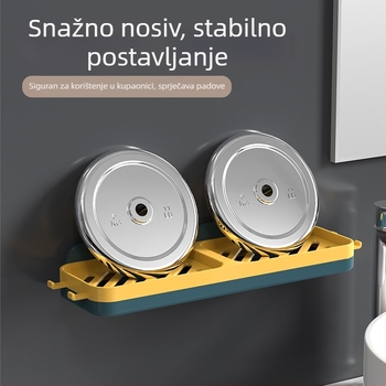 Držač sapuna s dvostrukim redom i kukom, zidni montirani s jakim usisnim čepom za kupaonicu (Materijal: PP; Uvoz: Ne; Pakiranje: 90 kom.; Prilagodba: Ne)
