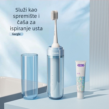Set držača četkice za zube od metalne konstrukcije, kutija za pohranu električne četkice, putna čaša za ispiranje usta, prijenosni komplet, mogućnost prilagođavanja