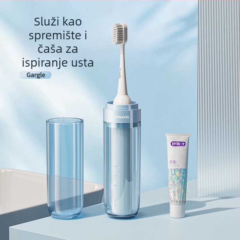 Set držača četkice za zube od metalne konstrukcije, kutija za pohranu električne četkice, putna čaša za ispiranje usta, prijenosni komplet, mogućnost prilagođavanja