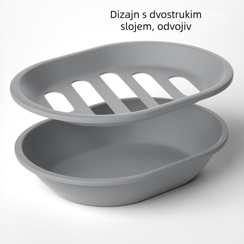 Valovita kutija za sapun – PP plastični držač sapuna s odvajanjem, otisnut logotip, 48 kom., Marka Puwang Family
