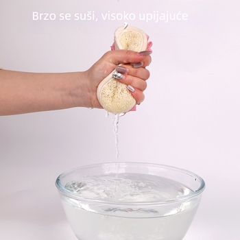 Loofa kupaonska kugla s komadićima sisala i pulpe od loofa; Materijal: loofa; Pakiranje: 50-500 kom; Obrada po narudžbi