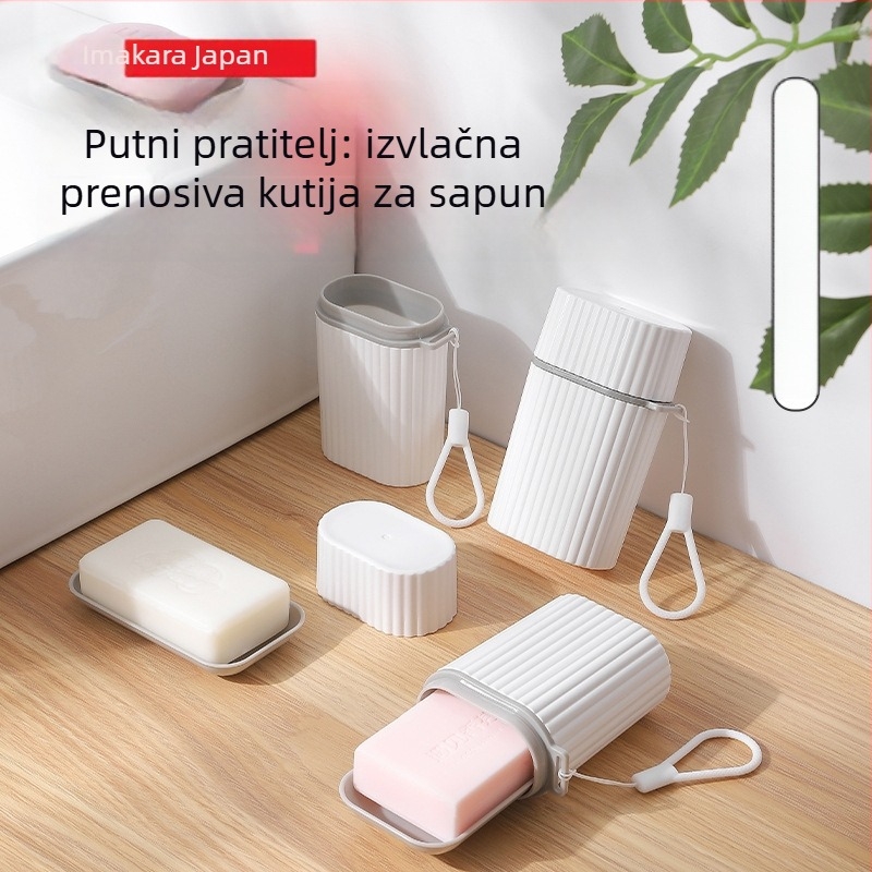 Putna kutija za sapun — prijenosna, zatvorena i vodootporna posuda za sapun s odvodom i poklopcem (plastika, Imakara, 57 kom.)