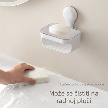 Lazy Corner Plastična kutija za sapun s usisnim držačem i odvodnim nosačem za kupaonicu, 2025 novi model, 96 kom