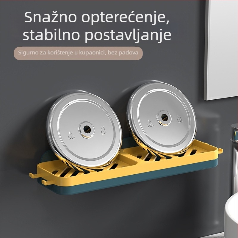 Držač sapuna na zidu – bez bušenja, kupaonica, odvodni stalak; Značka Leban, Materijal: Plastika, Bez usisnih čašica, Bez poklopca