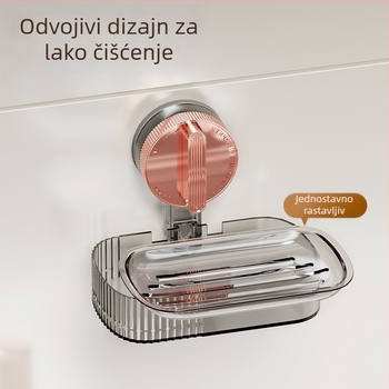 Shell Stone PET zidni sapunik s jakom usisnom čašom, bez bušenja, drenazni spremnik za kupaonicu, 84–120 komada u pakiranju