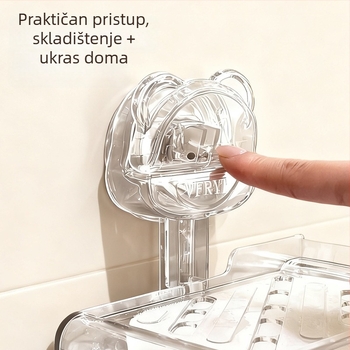 Plastična zidna posuda za sapun sa usisnom čašom, bez bušenja, kupaonica s odvodom