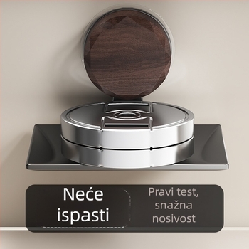 Zidna kutija za sapun od karbonskog čelika, s poklopcem, bez bušenja