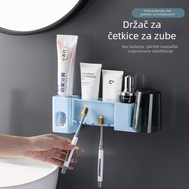 Plastični držač četkica za zube, montaža bez bušenja, alternativni načini obješivanja, marka Channel formed