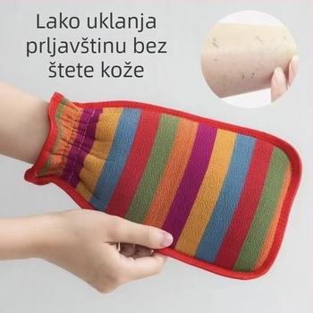 Rukavica za kupanje za odrasle s četkom za leđa i uklanjanjem prljavštine, prepleteni materijal