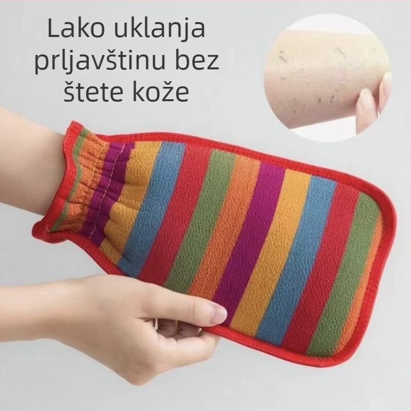 Rukavica za kupanje za odrasle s četkom za leđa i uklanjanjem prljavštine, prepleteni materijal