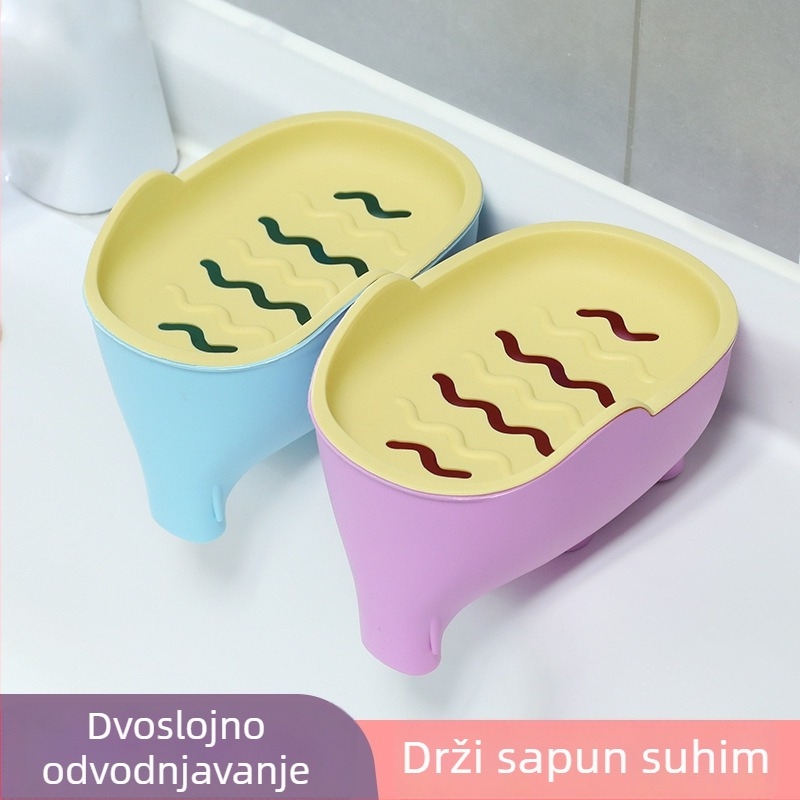 Kutija za sapun s motivom elefantova trupa, plastična, bez poklopca, bez usisne čašice