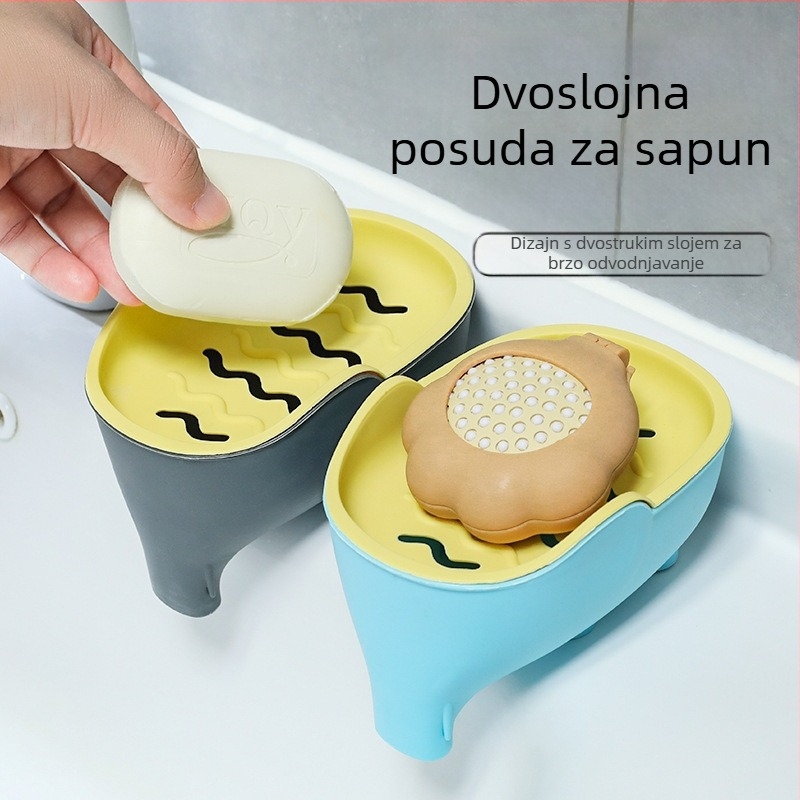 Kutija za sapun s motivom elefantova trupa, plastična, bez poklopca, bez usisne čašice