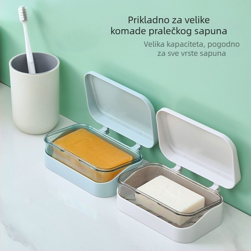 Kutija za sapun s poklopcem za odvod viška vode, PP materijal, moguć tisak logotipa, prilagodba