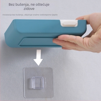 Plastični zidni držač sapuna s odvodom, bez bušenja, za kupaonicu