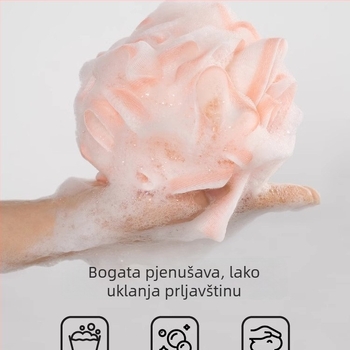 Kuglica za tuširanje od loofa — izuzetno mekana, masaža leđa, sladak dizajn, ne raspada se, za djecu