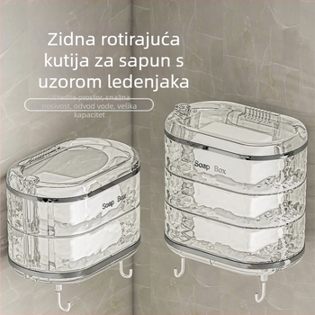 Plastična okretna kutija za sapun s tri razine i zidnim odvajanjem za odvod – paket 100 komada, Značka One Hundred Best