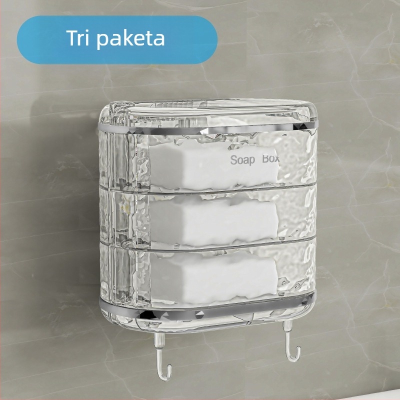 Plastična okretna kutija za sapun s tri razine i zidnim odvajanjem za odvod – paket 100 komada, Značka One Hundred Best