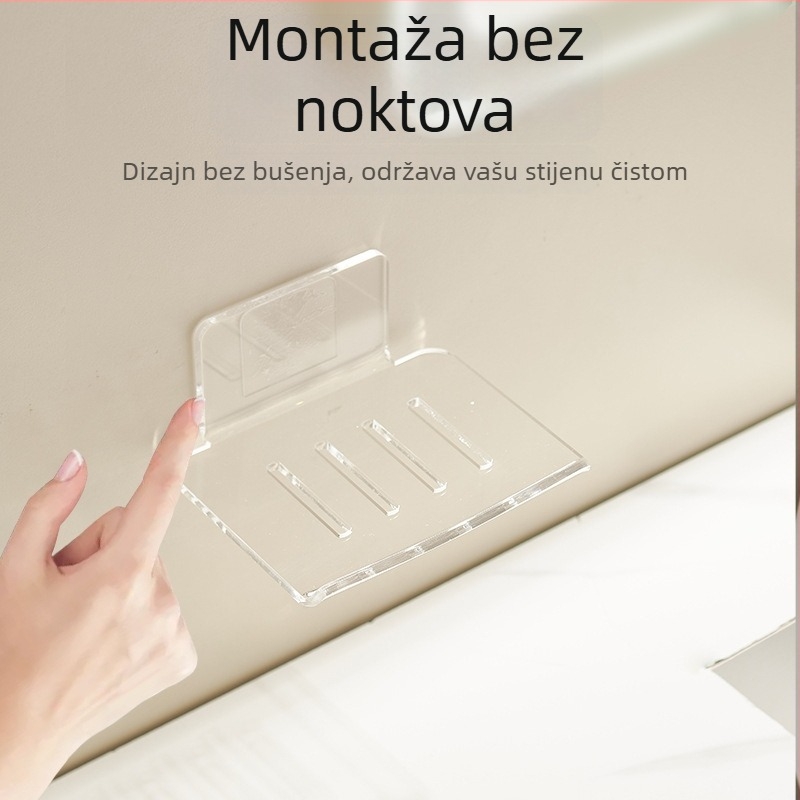 Kiandel akrilni zidni posuda za sapun s odvodom, bez bušenja