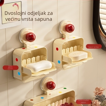 Zidni sapunik s usisnom čašom, kupaonski odvodni držač, bez bušenja