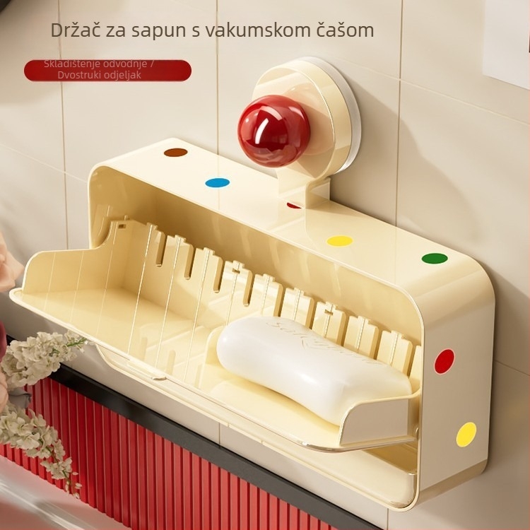 Zidni sapunik s usisnom čašom, kupaonski odvodni držač, bez bušenja
