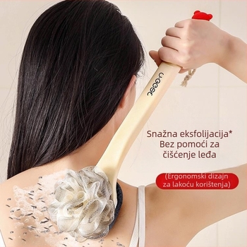 Ubest Dugačka dvostruka četka za tuširanje s masažom – dubinsko čišćenje, plastični materijal
