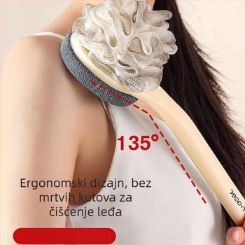 Ubest Dugačka dvostruka četka za tuširanje s masažom – dubinsko čišćenje, plastični materijal