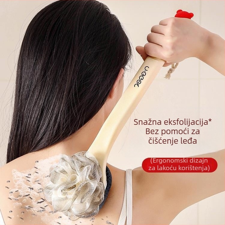 Ubest Dugačka dvostruka četka za tuširanje s masažom – dubinsko čišćenje, plastični materijal
