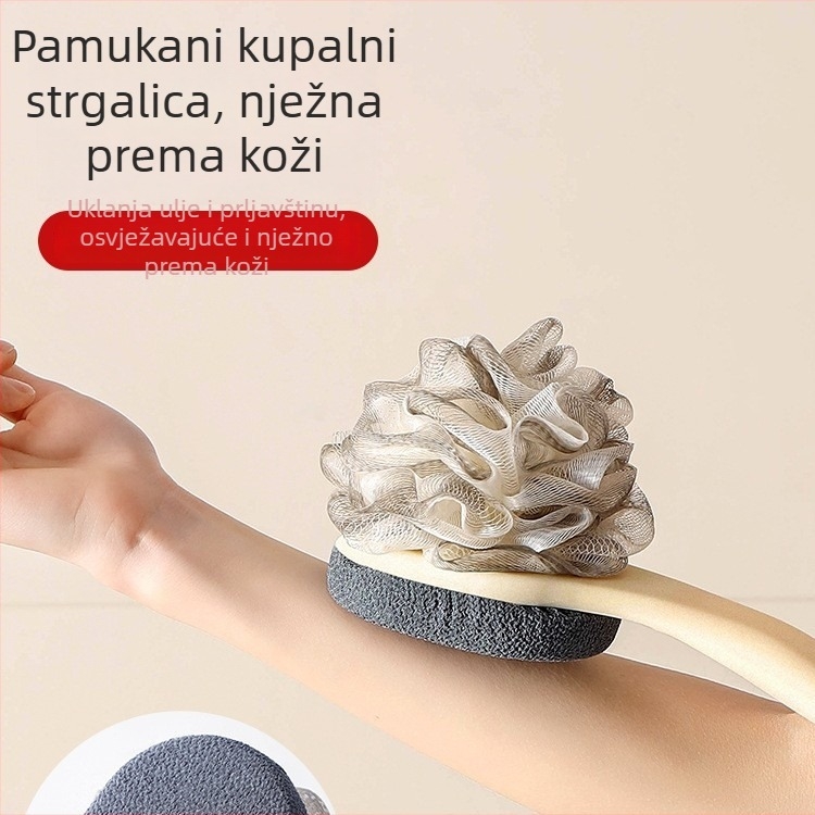 Ubest Dugačka dvostruka četka za tuširanje s masažom – dubinsko čišćenje, plastični materijal