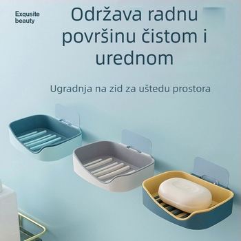 Sapunica za zid – dvostruki plastični polic, bez bušenja