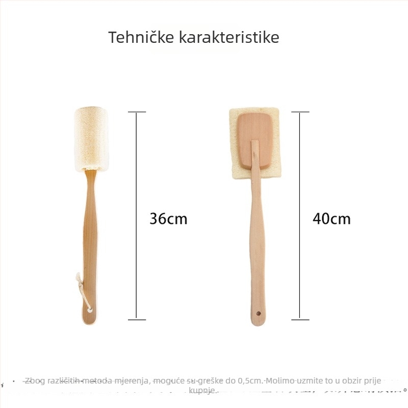 Kupaonska četka za leđa s dugom drškom i masazna četka od luffe za exfolijaciju (Brand: Yisi Kang; Materijal: Luffa; Za odrasle; Prilagodba: Da)
