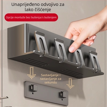 Držač četkice za zube, Space aluminij, zidni, skladištenje