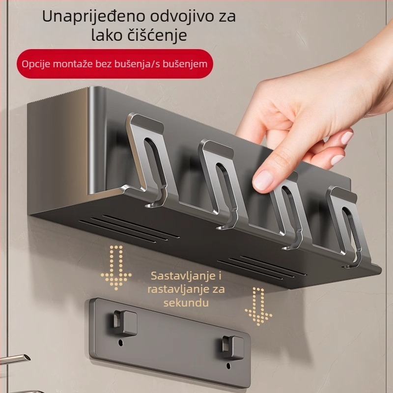 Držač četkice za zube, Space aluminij, zidni, skladištenje