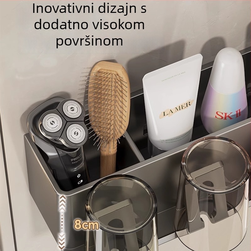 Držač četkice za zube, Space aluminij, zidni, skladištenje