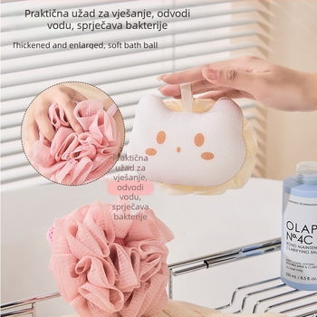 Kupaonska lopta s dizajnom mačje šape i cvijeta za kupanje, mekana, ne rasipa se, s privjeskom za vješanje — Yan disc, materijal: viskoza vlakna/ PE mreža/ PP pamuk, 500 komada u kutiji