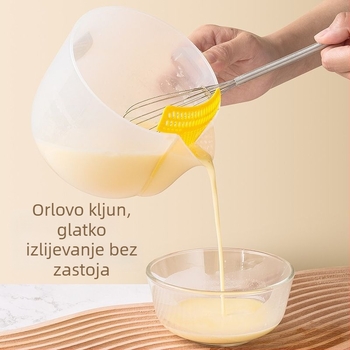 Ručni kuhinjski alat za pranje riže s filtrom, odvajačem jaja, mjernom čašom i graduiranom zdjelom — moderan minimalistički stil